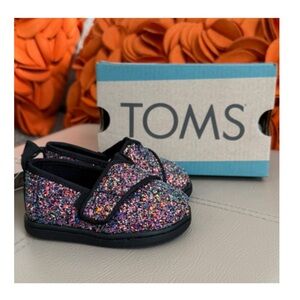 🎉HP🎉🆕TOMS Alpargata Chunky Black Glitter Espadrille Flats❣️